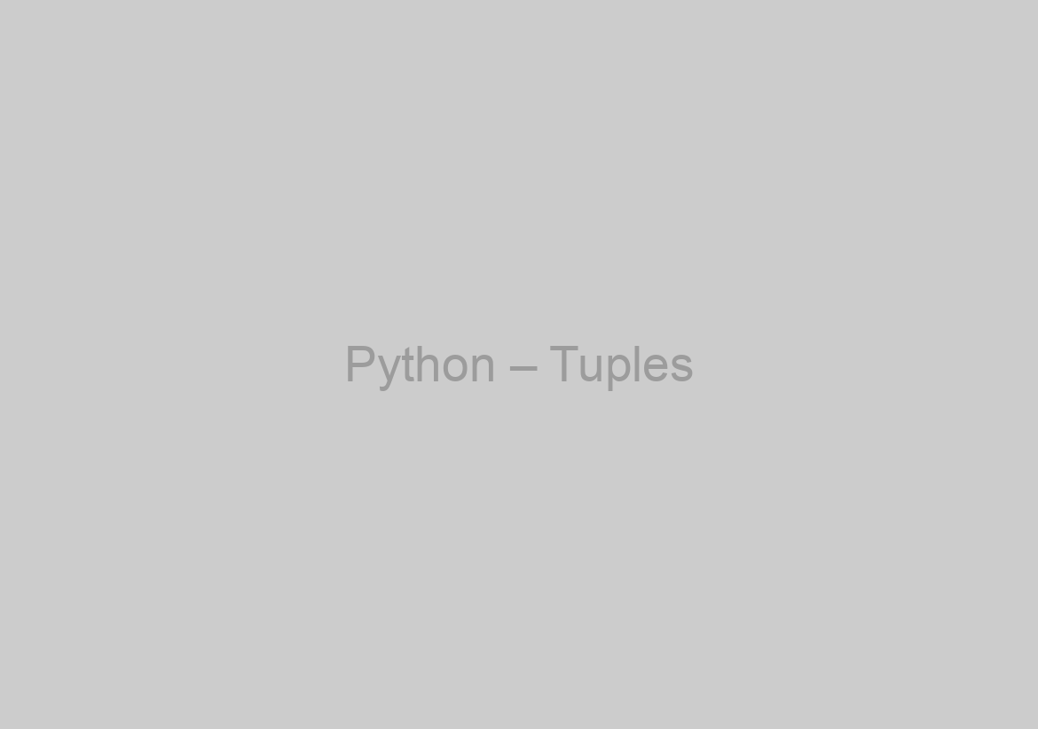 Python – Tuples